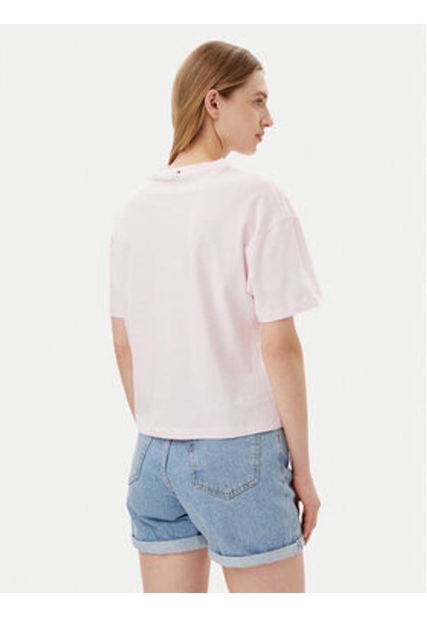 TOMMY HILFIGER - Tommy Hilfiger T-Shirt UW0UW05763 Różowy Regular Fit. Kolor: różowy. Materiał: bawełna