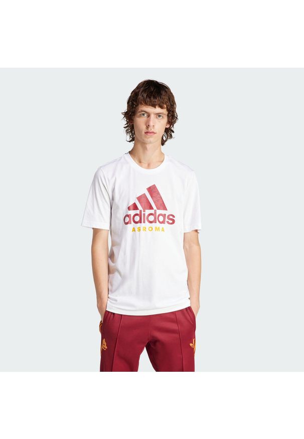 Adidas - Koszulka AS Roma DNA Graphic. Kolor: biały. Materiał: dzianina