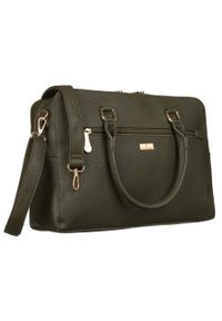 Duża listonoszka c. zielona Peterson [DH] Torba PU PTN CP205468 Dark Green. Kolor: zielony. Materiał: skórzane