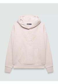 Big-Star - bluza damska z kapturem i haftowanym logo różowa afraja 600. Typ kołnierza: kaptur. Kolor: różowy. Materiał: dzianina. Wzór: haft #6