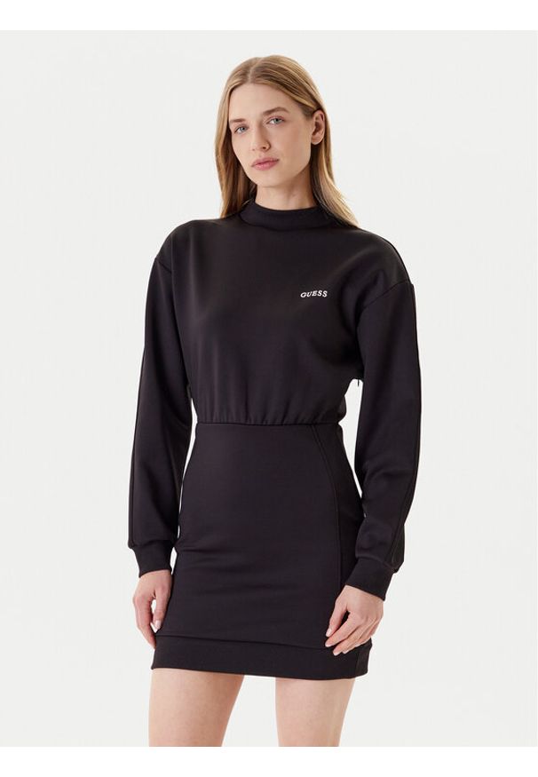 Guess Sukienka codzienna V5YK02 KCX22 Czarny Regular Fit. Okazja: na co dzień. Kolor: czarny. Materiał: syntetyk. Typ sukienki: proste. Styl: casual