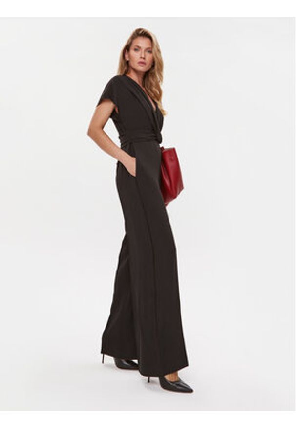 BOSS - Boss Kombinezon Debasa 50500086 Czarny Wide Leg. Kolor: czarny. Materiał: wiskoza