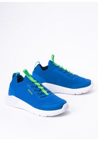 Geox - Sneakersy dziecięce niebieskie GEOX J SPRINTYE BOY. Okazja: na co dzień. Kolor: niebieski. Materiał: dzianina, tkanina