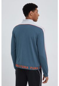 Puma bluza treningowa 521544 męska z nadrukiem. Kolor: niebieski. Materiał: materiał, skóra. Wzór: nadruk #4