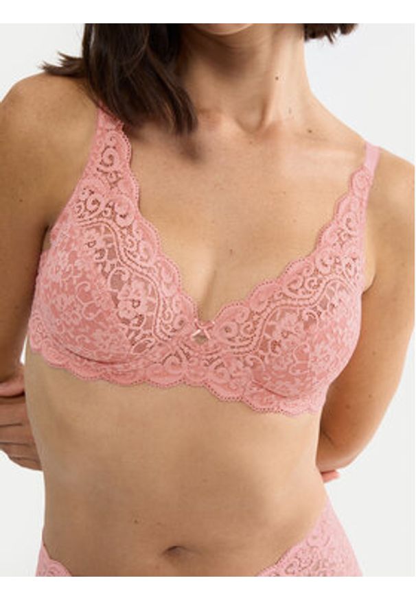 Triumph Biustonosz z fiszbiną Amourette 10209574 Różowy. Kolor: różowy. Materiał: syntetyk