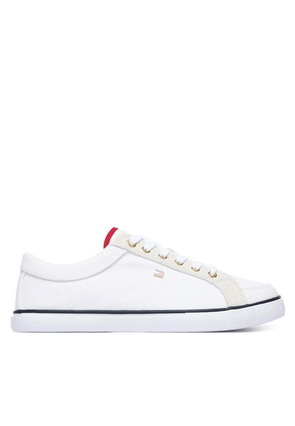 TOMMY HILFIGER - Tommy Hilfiger Tenisówki Th Low FW0FW09390 Biały. Kolor: biały. Materiał: materiał