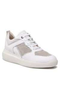 Sneakersy Geox D Rubidia A D25APA 04622 C1002 Off White. Kolor: biały. Materiał: zamsz, skóra #1