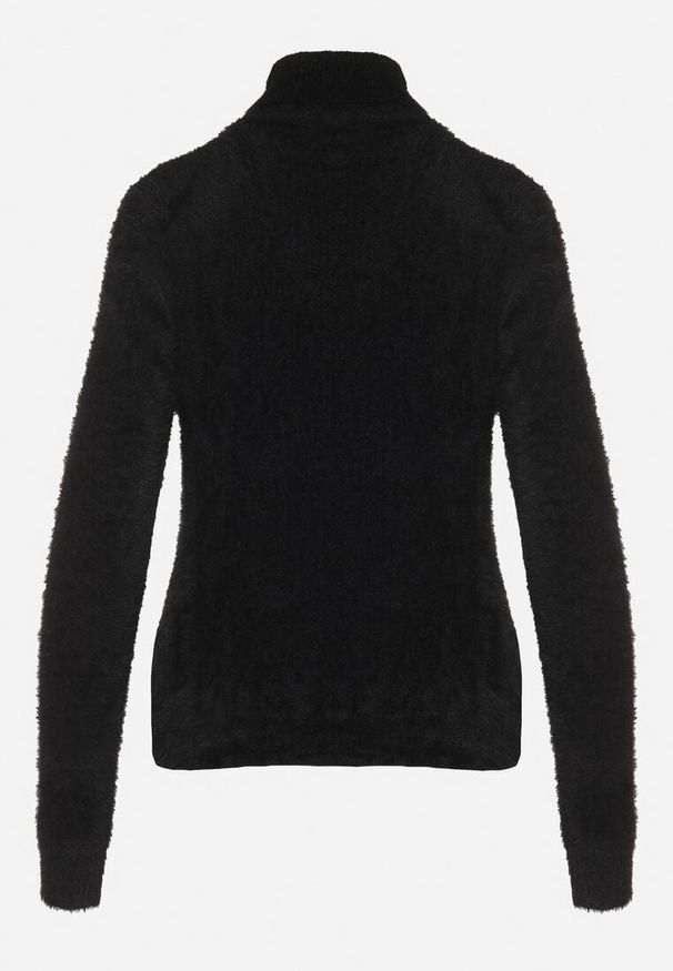 Born2be - Czarny Klasyczny Golf z Wełną Nomirae. Okazja: na co dzień. Typ kołnierza: golf. Kolor: czarny. Materiał: wełna. Długość rękawa: długi rękaw. Długość: długie. Styl: klasyczny