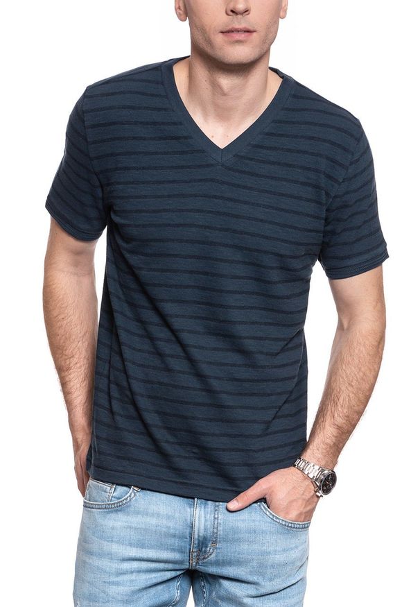 Mustang - MĘSKI T-SHIRT MUSTANG ALEX V STRIPE 1009954 11834