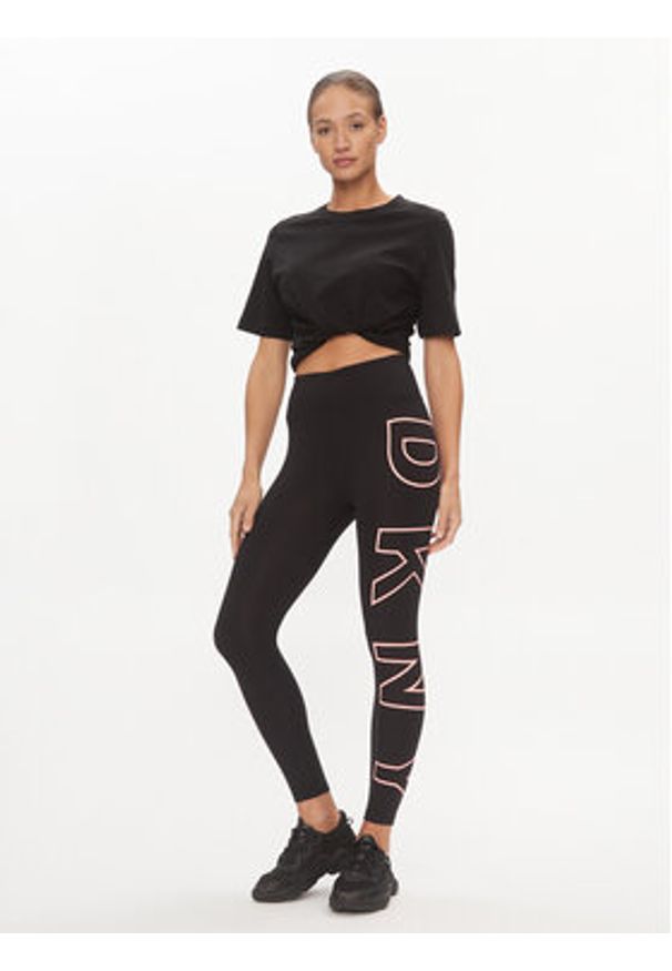 DKNY Sport Legginsy DP3P1960 Czarny Slim Fit. Kolor: czarny. Materiał: syntetyk. Styl: sportowy
