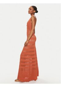 TwinSet - TWINSET Sukienka dzianinowa 241TT3112 Pomarańczowy Slim Fit. Kolor: pomarańczowy. Materiał: wiskoza
