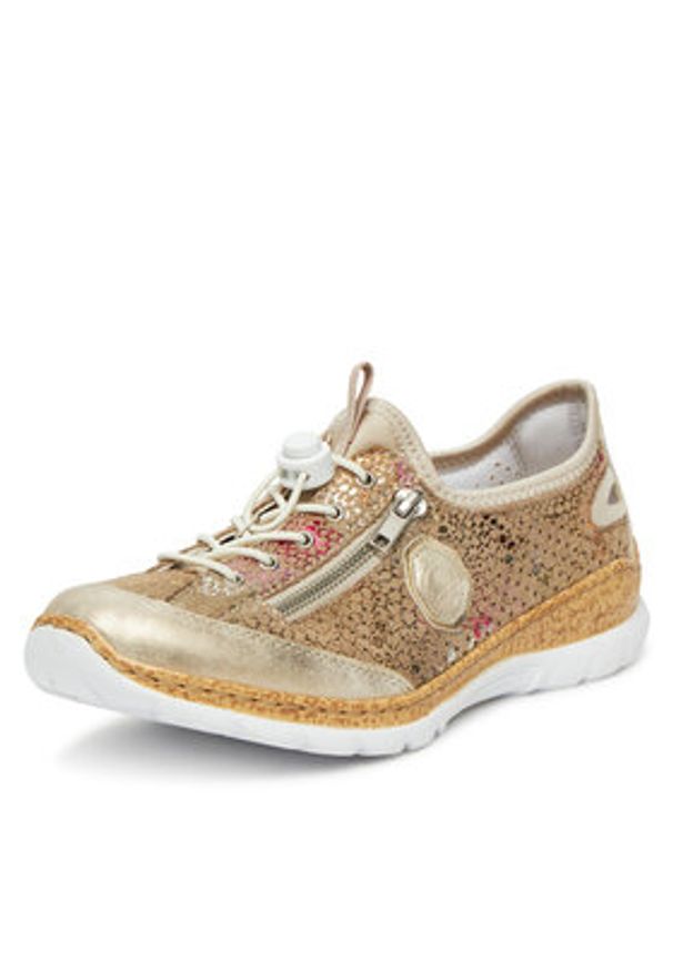 Rieker Sneakersy N42V1-92 Beżowy. Kolor: beżowy. Materiał: syntetyk, materiał