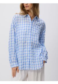 Reserved - Koszula w kratę - jasnoniebieski. Kolor: niebieski. Materiał: bawełna, wiskoza #1