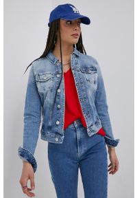 Tommy Jeans kurtka jeansowa VIVIANNE BF5111 damska przejściowa. Okazja: na co dzień. Kolor: niebieski. Materiał: materiał. Styl: casual