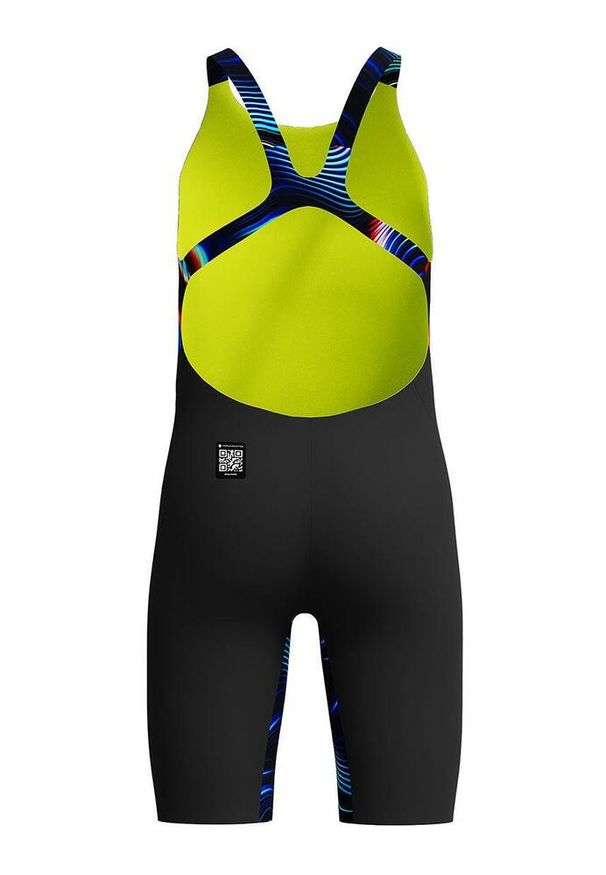 Strój kąpielowy startowy dla dziewczynek Speedo End Max OpenBack. Kolor: czarny, wielokolorowy