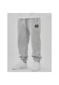 MANTO spodnie dresowe LABEL 25 melanż. Kolor: szary. Materiał: dresówka. Długość: długie. Wzór: melanż #1