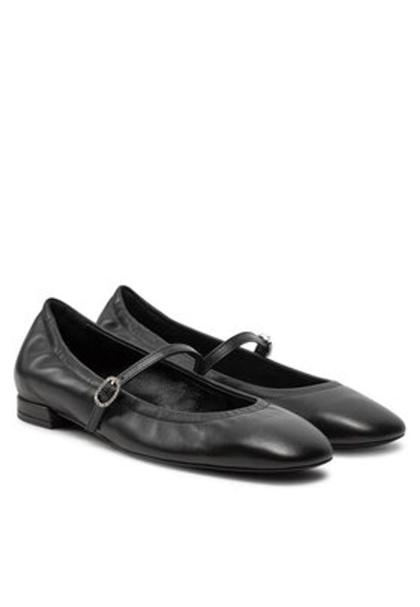 Stuart Weitzman Baleriny Claris Ballet Flat SI573 Czarny. Kolor: czarny. Materiał: skóra