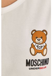 Moschino Underwear - T-shirt. Okazja: na co dzień. Kolor: biały. Materiał: bawełna, dzianina, elastan. Wzór: nadruk. Styl: casual #4