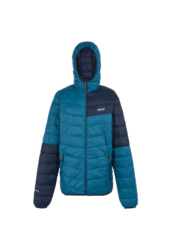 Regatta - Męska Kurtka Hillpack III Hooded Active Padded Jacket. Kolor: niebieski. Materiał: puch. Sport: turystyka piesza