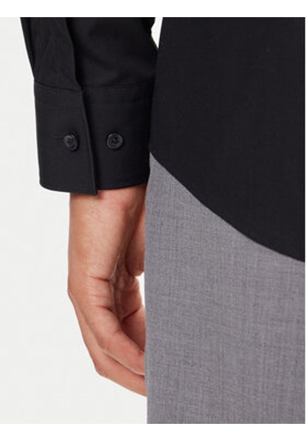 Hugo - HUGO Koszula Keidi 50549775 Czarny Slim Fit. Kolor: czarny. Materiał: bawełna