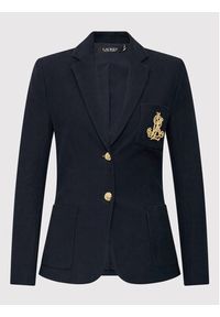 Lauren Ralph Lauren Marynarka 200797305005 Granatowy Slim Fit. Kolor: niebieski. Materiał: bawełna