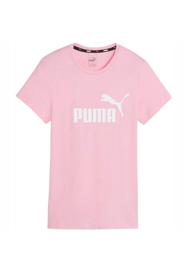 Puma - Damska Koszulka Z Logo Essential. Kolor: różowy. Sport: turystyka piesza