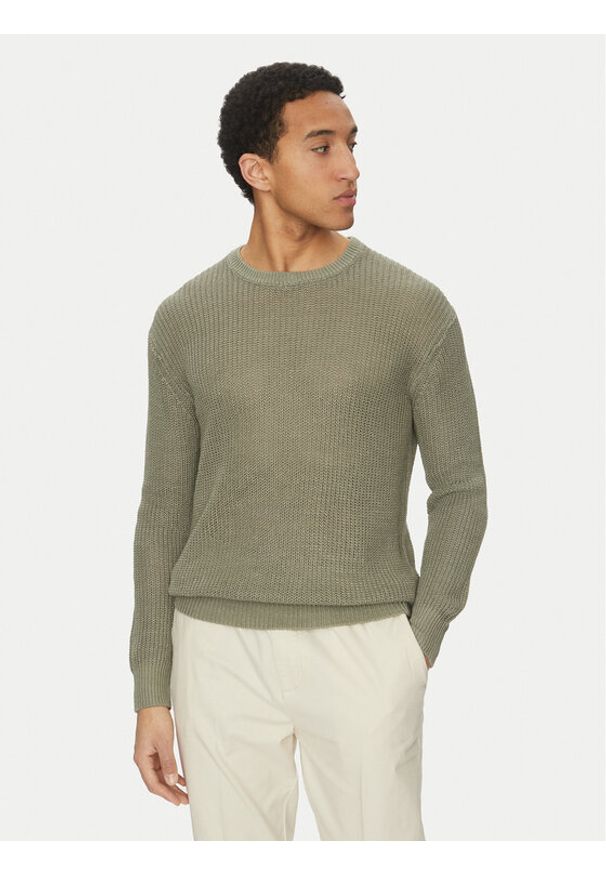 Marciano Guess Sweter 5GHR08 5863Z Zielony Regular Fit. Kolor: zielony. Materiał: len