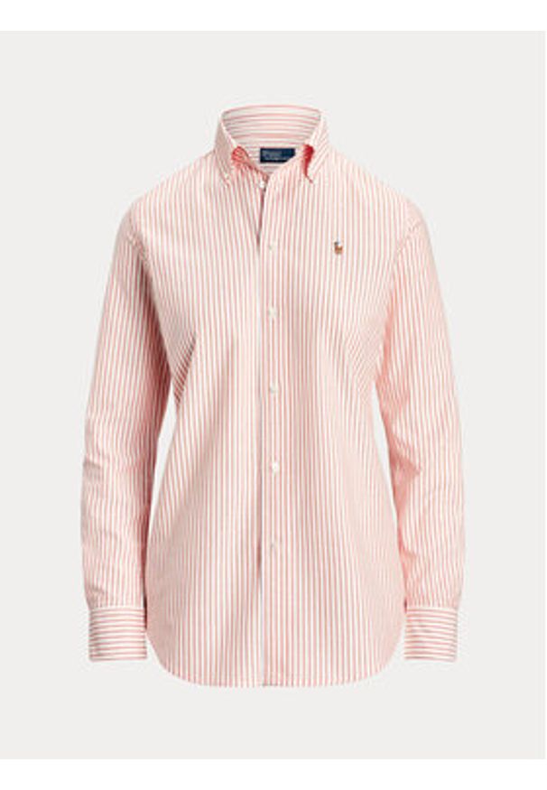 Polo Ralph Lauren Koszula 211941508005 Różowy Slim Fit. Typ kołnierza: polo. Kolor: różowy. Materiał: bawełna