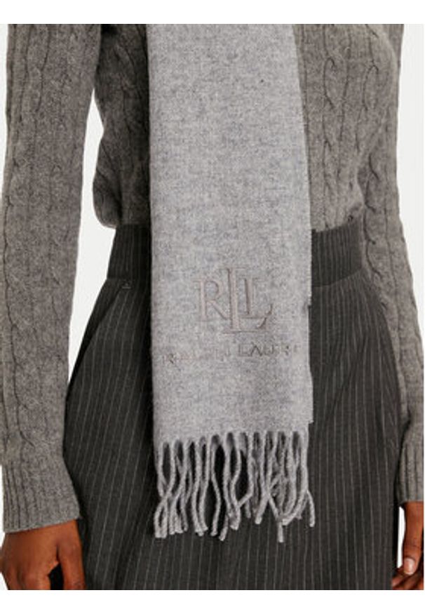 Lauren Ralph Lauren - LAUREN RALPH LAUREN Szalik 454960039005 Szary. Kolor: szary. Materiał: materiał, wełna