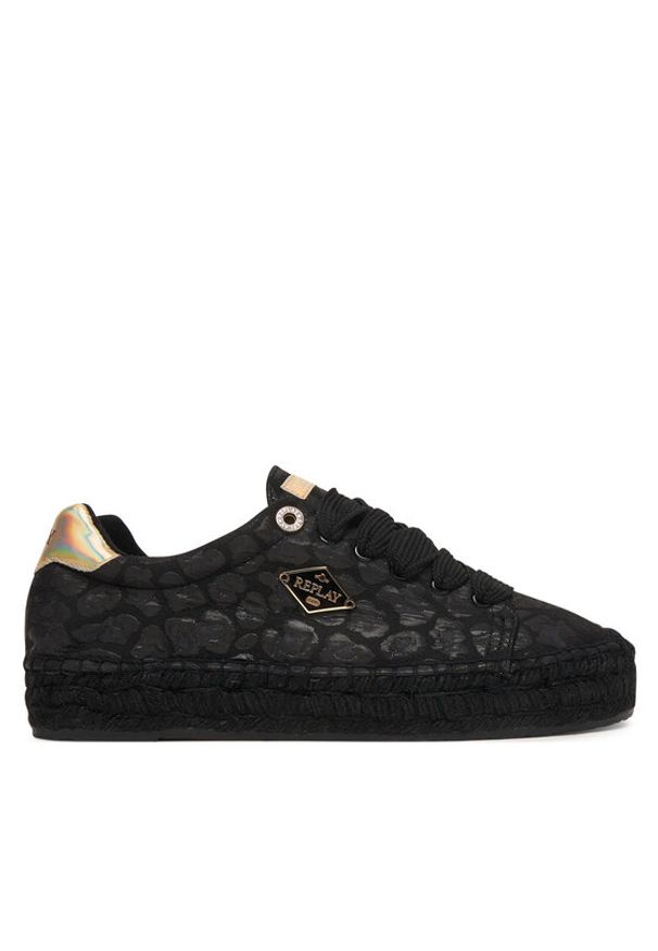 Replay - REPLAY Espadryle GWF22 .000.C0098T Czarny. Kolor: czarny. Materiał: materiał