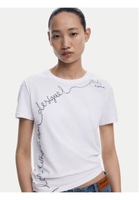 Desigual T-Shirt Charly 25WWTK08 Biały Regular Fit. Kolor: biały. Materiał: bawełna #5