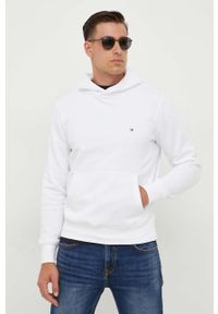 TOMMY HILFIGER - Tommy Hilfiger bluza męska kolor biały z kapturem gładka. Typ kołnierza: kaptur. Kolor: biały. Wzór: gładki #1