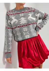 Sinsay - Sweter świąteczny - szary. Kolor: szary. Styl: wizytowy #1