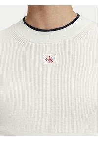 Calvin Klein Jeans Sweter LV047G309G Kremowy Regular Fit. Kolor: kremowy. Materiał: bawełna #2