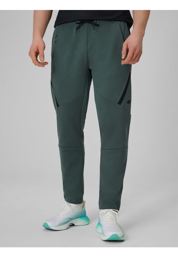 4f - 4F Spodnie treningowe szybkoschnące męskie - szare L. Kolor: szary. Materiał: włókno, skóra. Sport: fitness