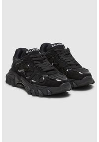 Balmain - BALMAIN Sneakersy skórzane męskie czarne B-East. Kolor: czarny. Materiał: skóra
