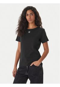 Hugo - HUGO T-Shirt Deloris 50512002 Czarny Regular Fit. Kolor: czarny. Materiał: bawełna #1