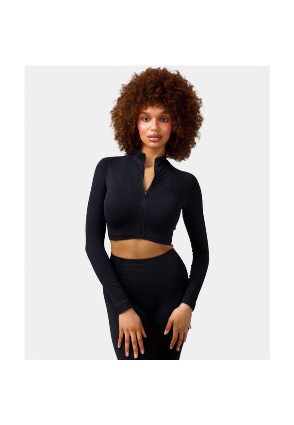 Longsleeve rozpinany Carpatree Elite czarny. Kolor: czarny. Materiał: materiał, skóra, elastan. Długość rękawa: długi rękaw