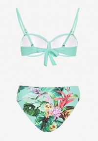 Renee - Zielono-Niebieskie Bikini Majtki Figi i Biustonosz z Metalicznymi Aplikacjami Natorea. Kolor: zielony. Wzór: aplikacja #5