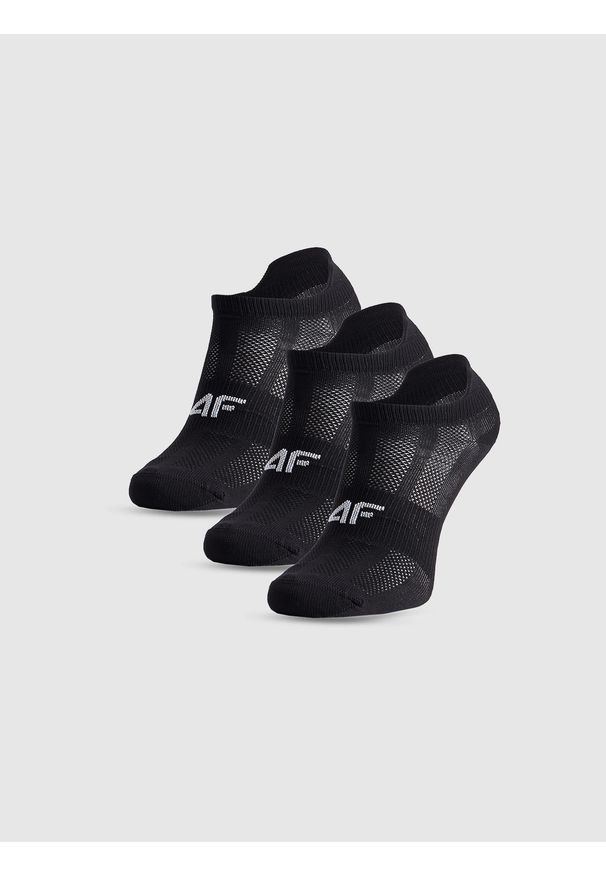 4f - 4F Skarpetki sportowe przed kostkę (3-pack) chłopięce - czarne 32-34. Kolor: czarny