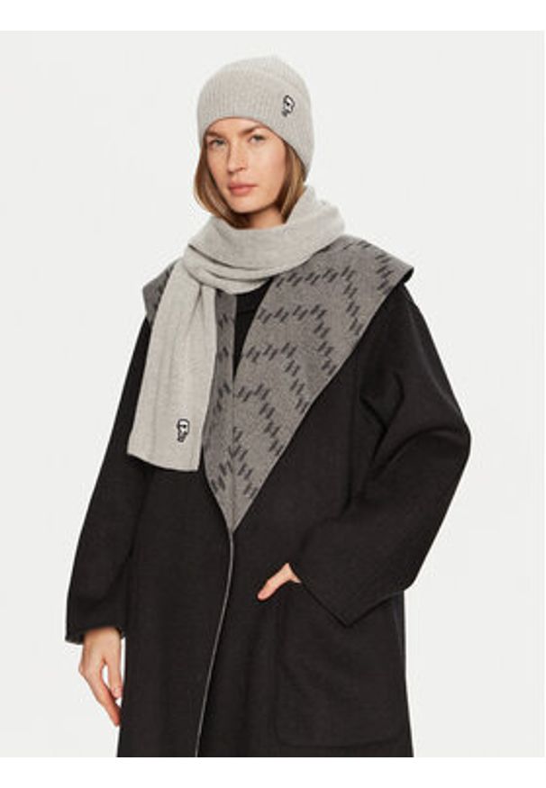 Karl Lagerfeld - KARL LAGERFELD Szalik 246W3306 Szary. Kolor: szary. Materiał: materiał, poliamid