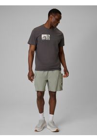 4f - 4F T-shirt regular z nadrukiem męski - szary M. Okazja: na co dzień. Kolor: szary. Materiał: bawełna, dzianina. Wzór: nadruk. Styl: casual #2