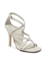 TOMMY HILFIGER - Tommy Hilfiger Sandały Elevated Th High Heel Snadal FW0FW06653 Biały. Kolor: biały. Materiał: skóra #5
