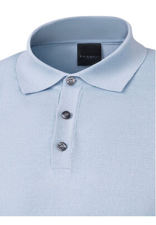 Bugatti Polo 7100-75522C Niebieski Regular Fit. Typ kołnierza: polo. Kolor: niebieski. Materiał: bawełna