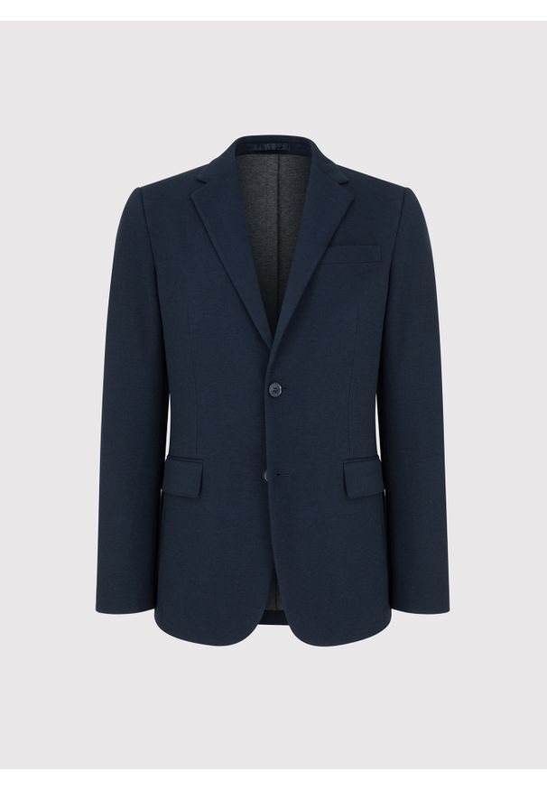 Pako Lorente - PAKO LORENTE – Granatowa dzianinowa marynarka męska. Kolor: niebieski. Materiał: dzianina