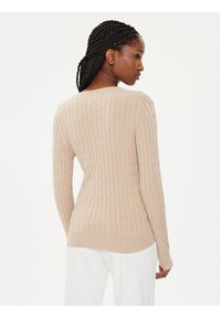 GANT - Gant Sweter 4800101 Beżowy Slim Fit. Kolor: beżowy. Materiał: bawełna #4
