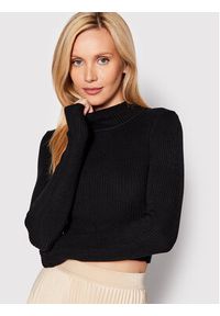 Glamorous Sweter AC2766 Czarny Slim Fit. Kolor: czarny. Materiał: wiskoza
