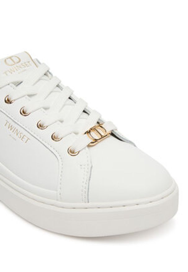 TwinSet - TWINSET Sneakersy 252TCP020 Biały. Kolor: biały. Materiał: skóra