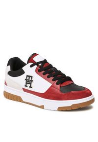 TOMMY HILFIGER - Tommy Hilfiger Sneakersy Basket Street Mix FM0FM04695 Biały. Kolor: biały. Materiał: skóra #6