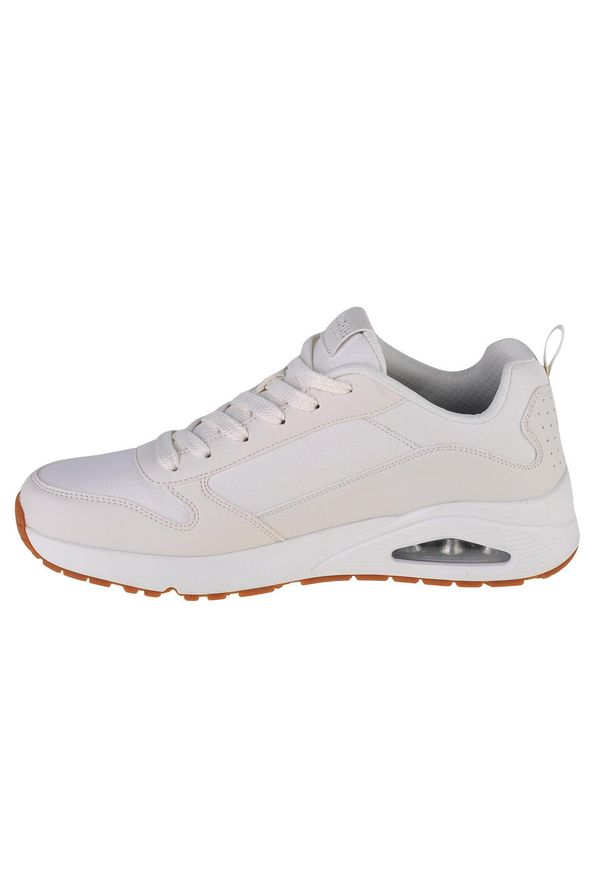 skechers - Buty do chodzenia męskie Skechers Uno Hideaway. Zapięcie: sznurówki. Kolor: biały. Materiał: syntetyk, materiał. Szerokość cholewki: normalna. Sport: turystyka piesza